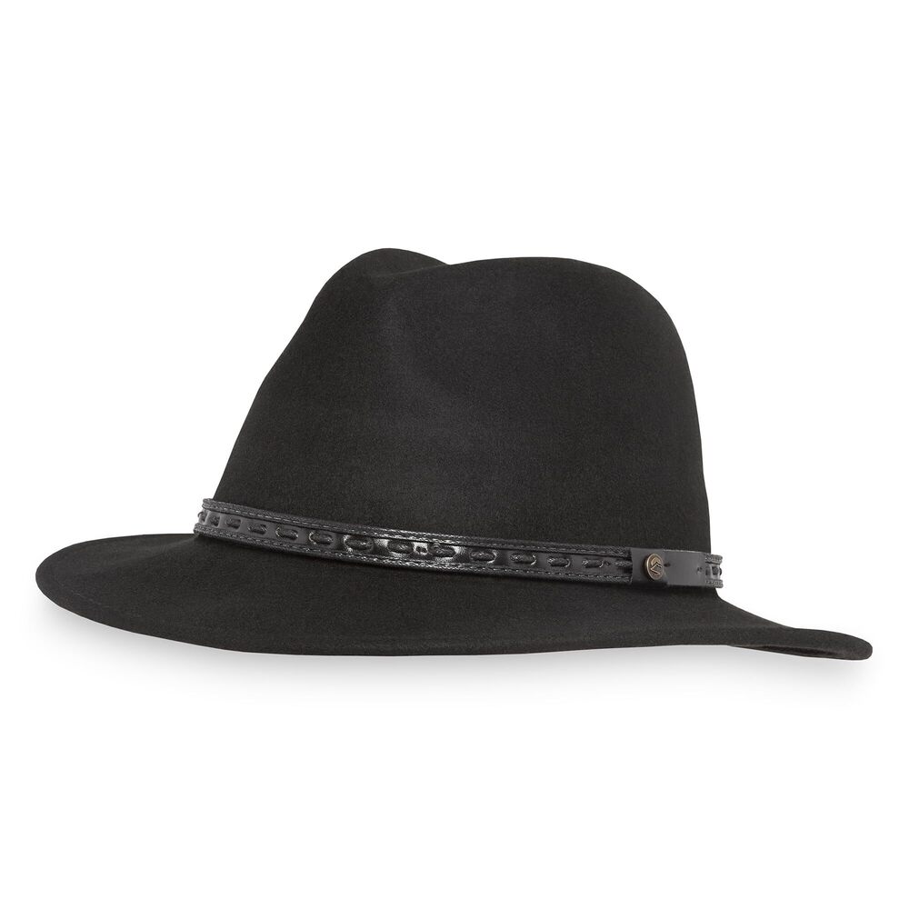 5908 Rambler Fedora Hat 's and 100% Wool Felt Outback Style Sun Hat